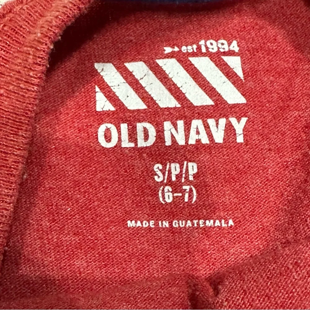 Old Navy Boy’s Red Faster Than You Graphic Short Sleeve T-Shirt Small 6-7 Casual
